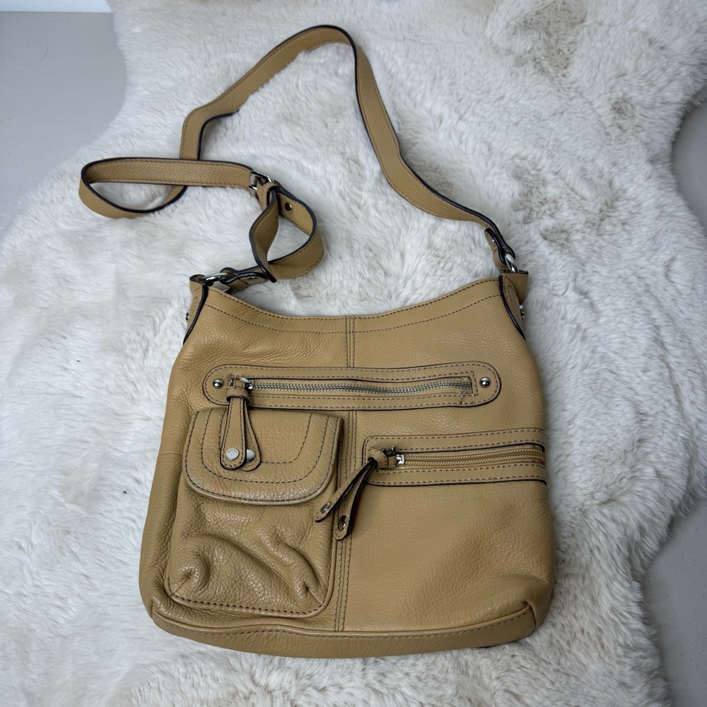 Tignanello Beige Leather Shoulder Bag‎